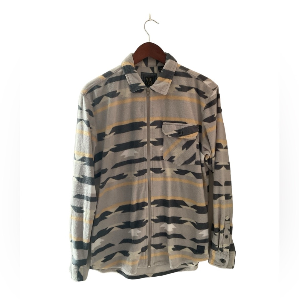 VTG 1946 Quilted Pattern Lined Shirt Jacket Grey Size Medium